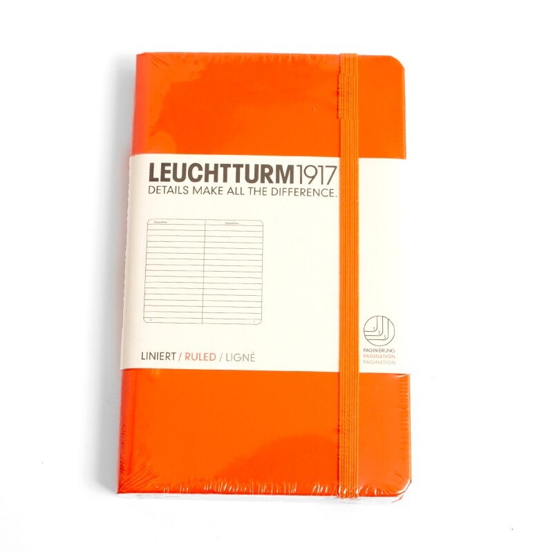 Leuchtturm, Memo & Notebooks, Hardcover, Art & School, A6, Ruled, 148837, Orange